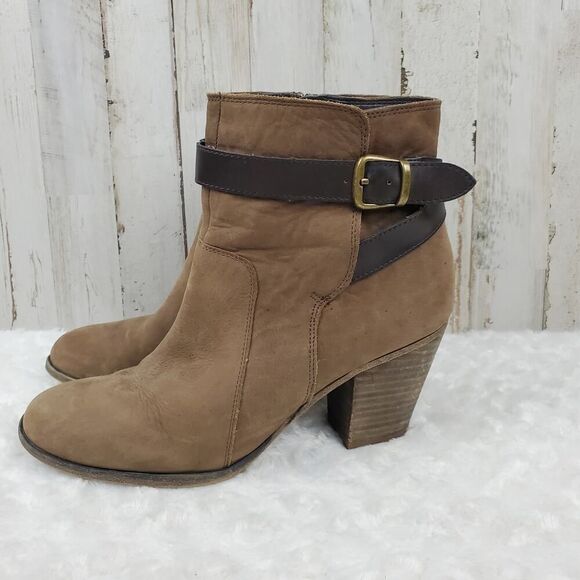 Franco Sarto Danela Leather Booties Brown Size 8.5 - Picture 2 of 9